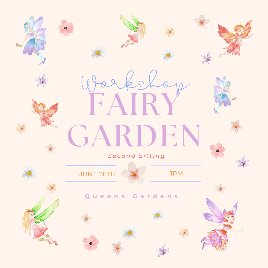 Kids School Holidays Fairy Garden Workshop 1pm
